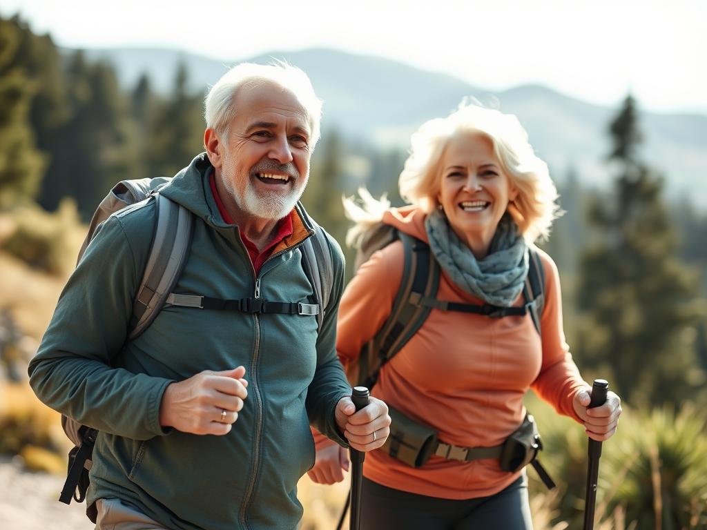 Active senior couple enjoying outdoor activities thanks to Breathe supplement, concluding this grabbing sales page Active senior couple enjoying outdoor activities thanks to Breathe supplement, concluding this grabbing sales page